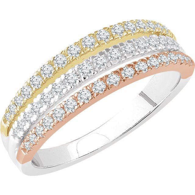 14K White/Yellow/Rose