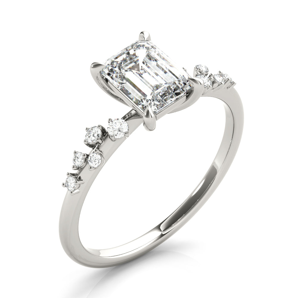 Engagement Ring Emerald Cut Center