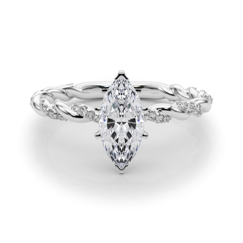 Engagement Ring With Twisted  Shank